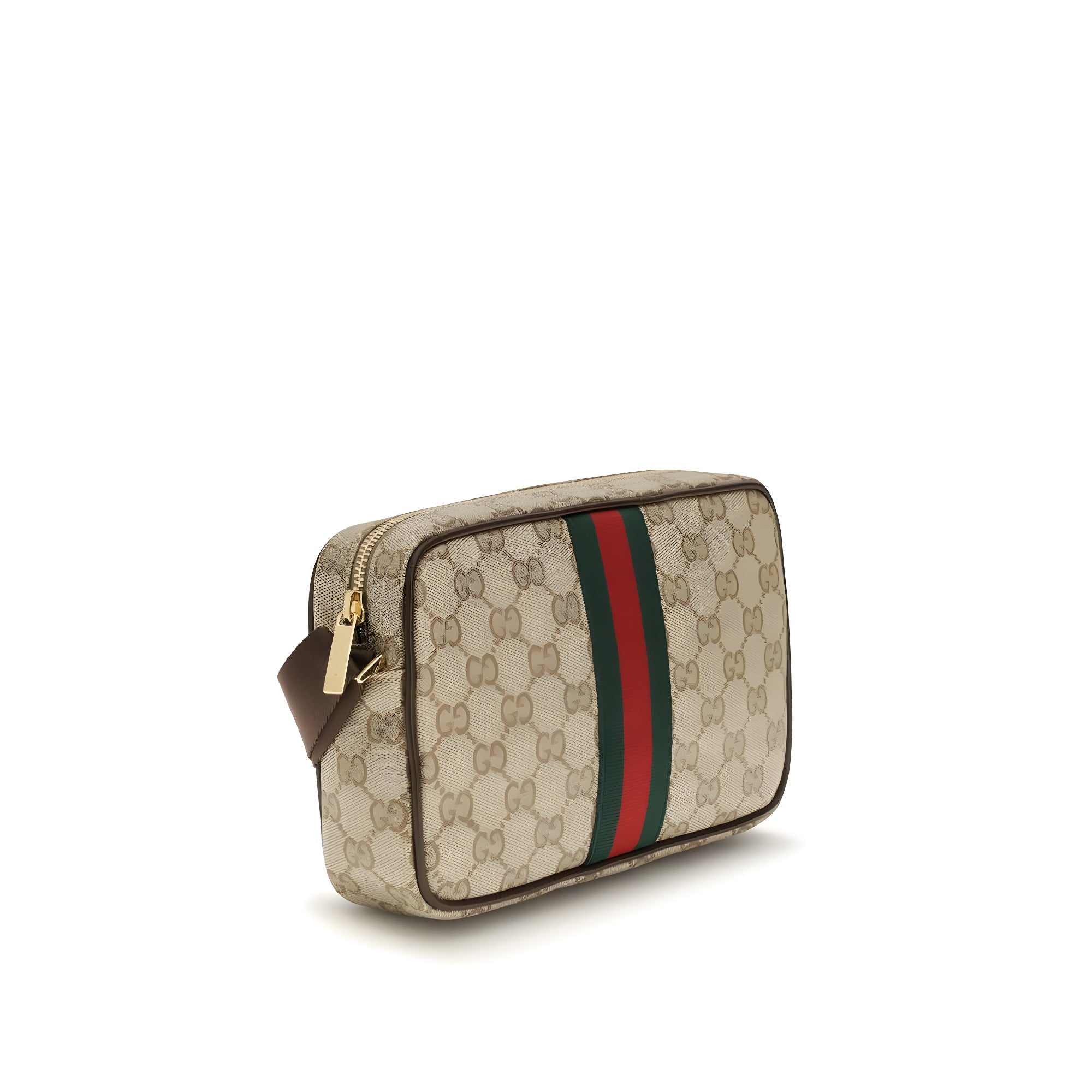 Geantă de umăr Gucci bej din material textil