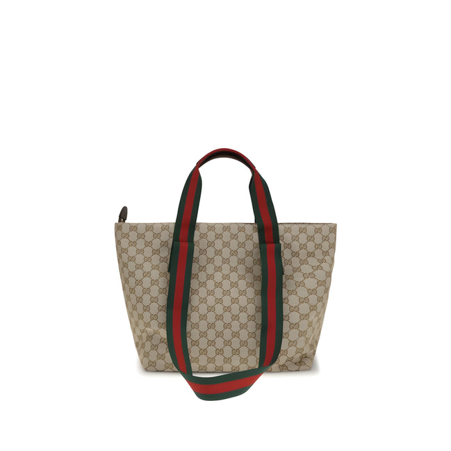 Geantă de umăr Gucci bej din material textil