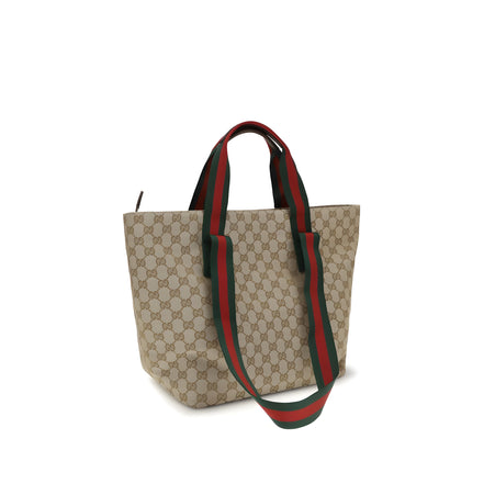 Geantă de umăr Gucci bej din material textil