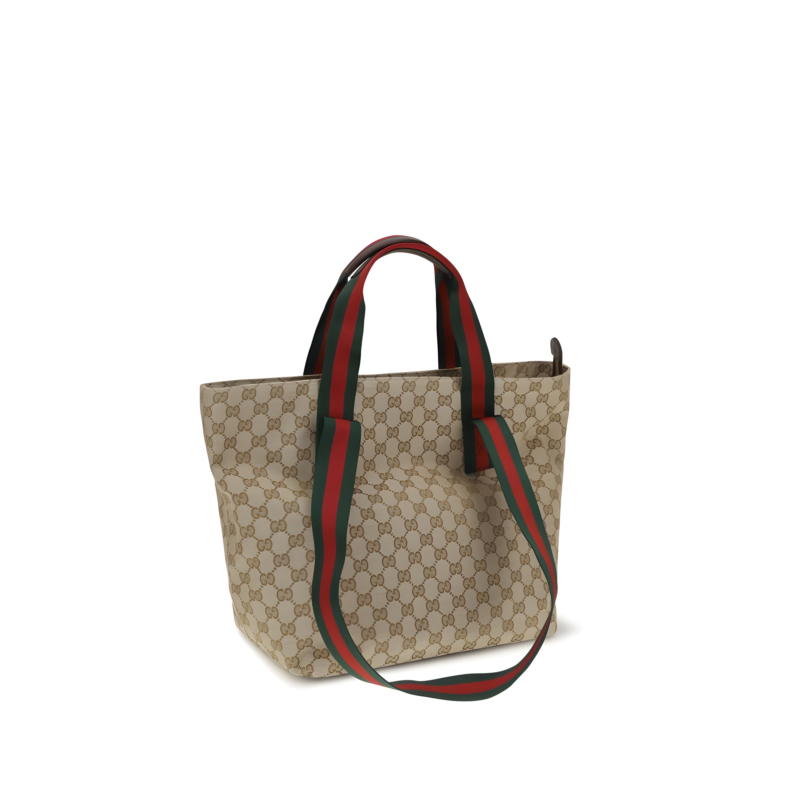 Geantă de umăr Gucci bej din material textil