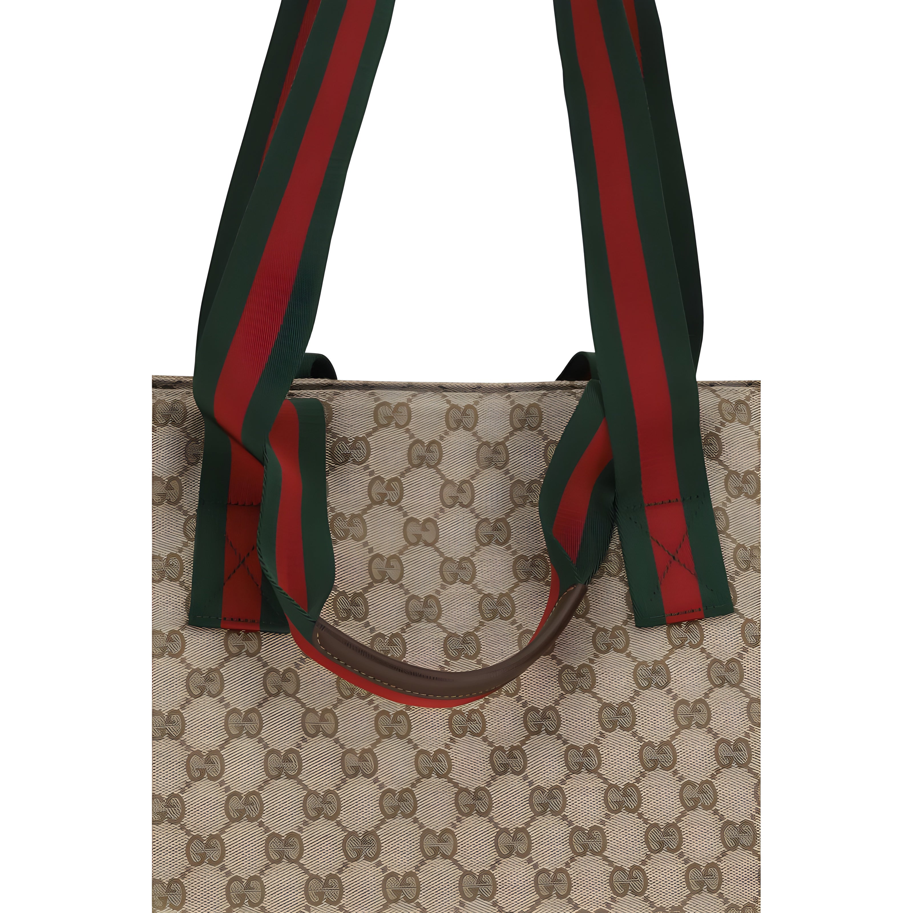 Geantă de umăr Gucci bej din material textil