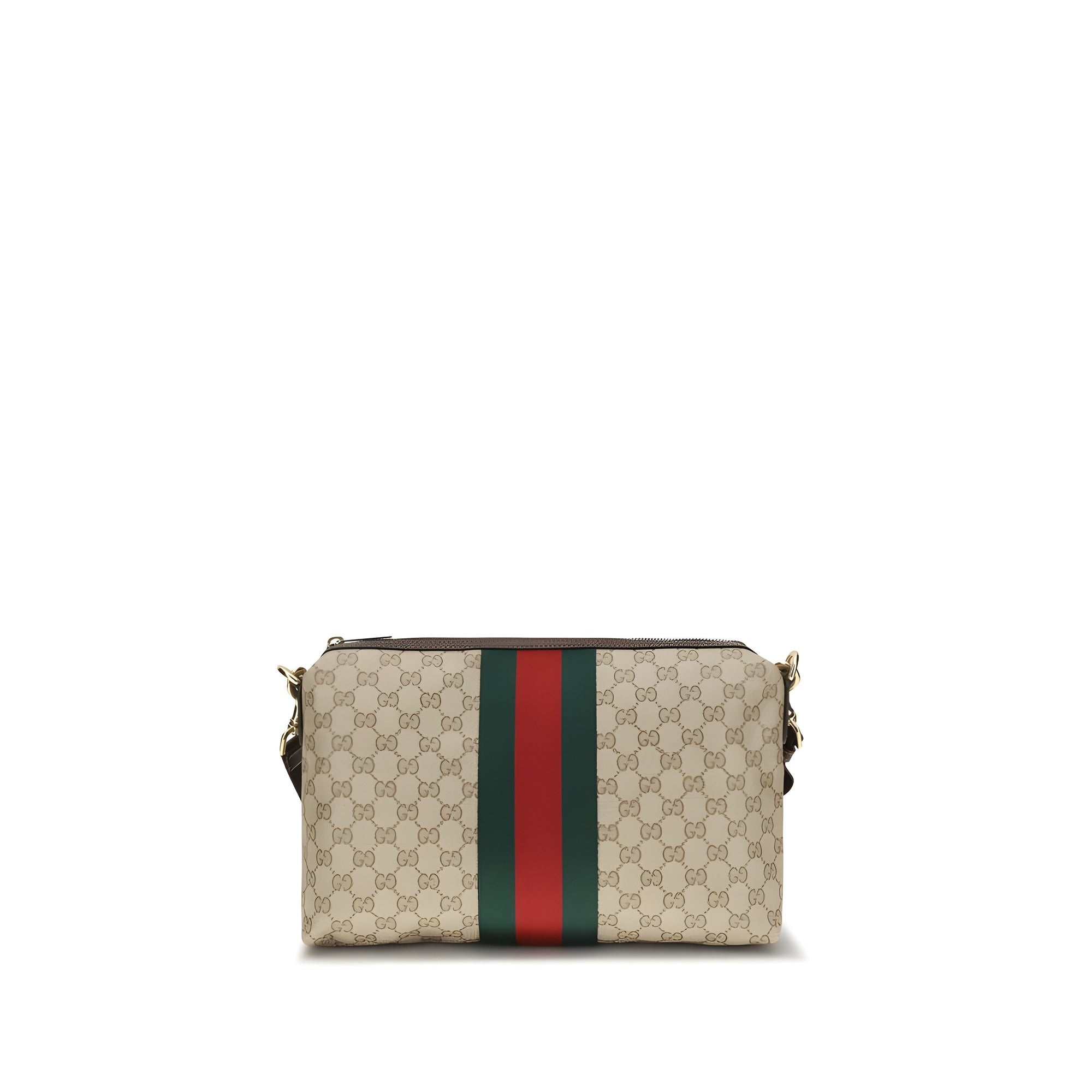 Geantă de umăr Gucci bej din material textil