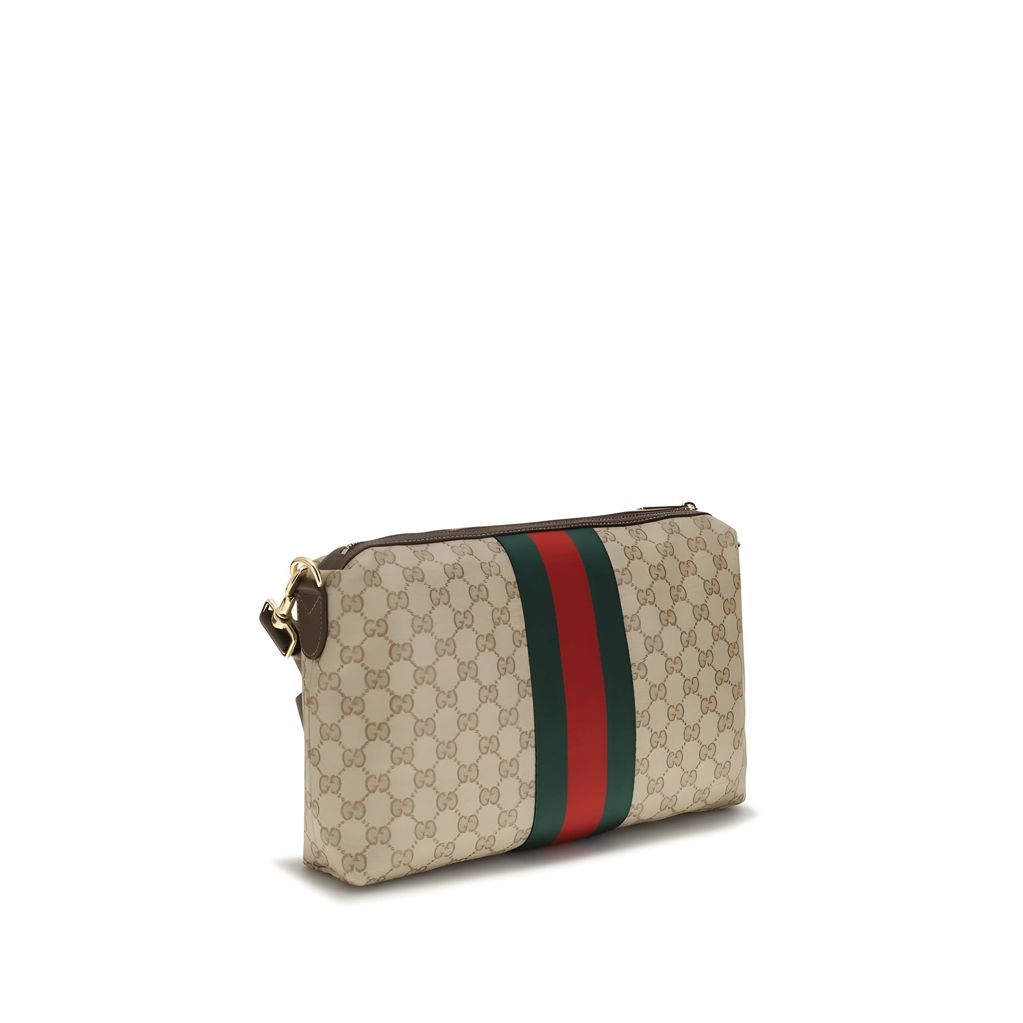 Geantă de umăr Gucci bej din material textil