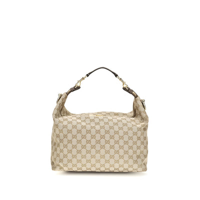 Geantă pe umăr Gucci bej din material textil