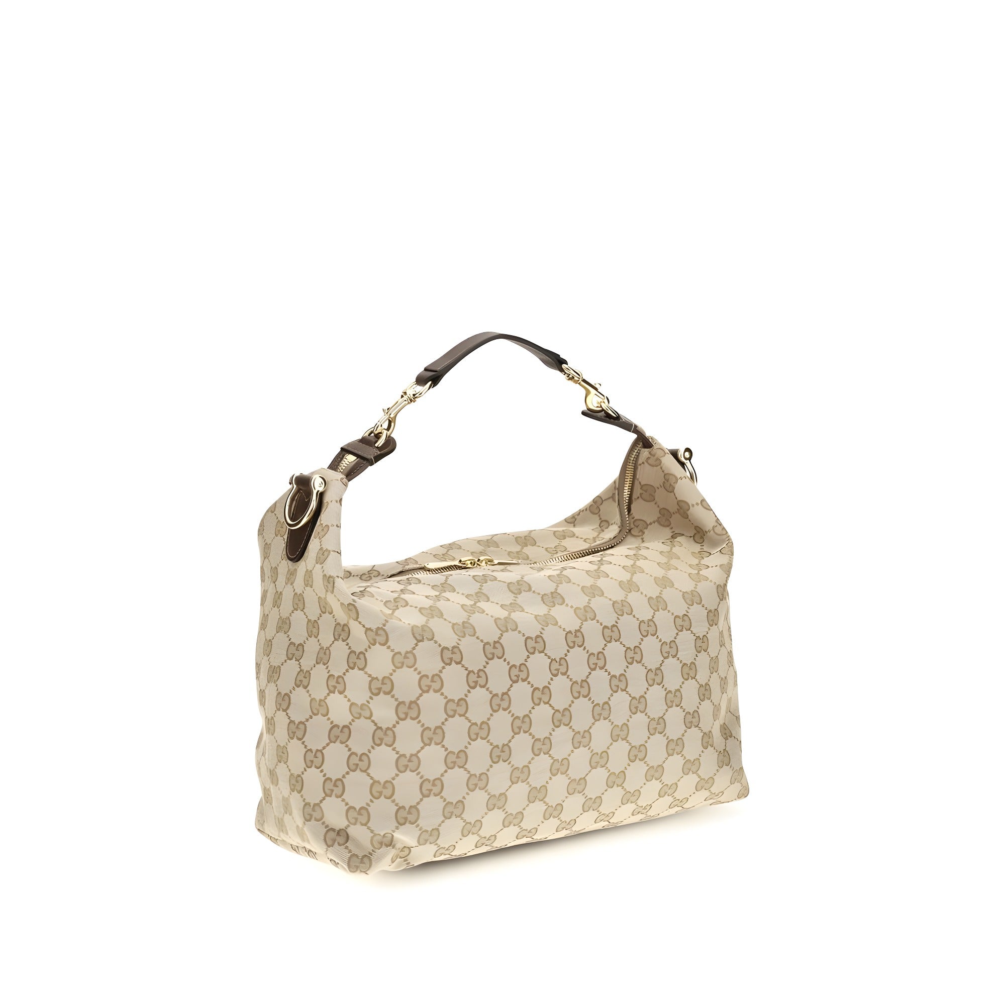 Geantă pe umăr Gucci bej din material textil