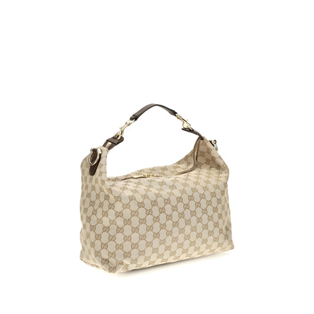 Geantă pe umăr Gucci bej din material textil