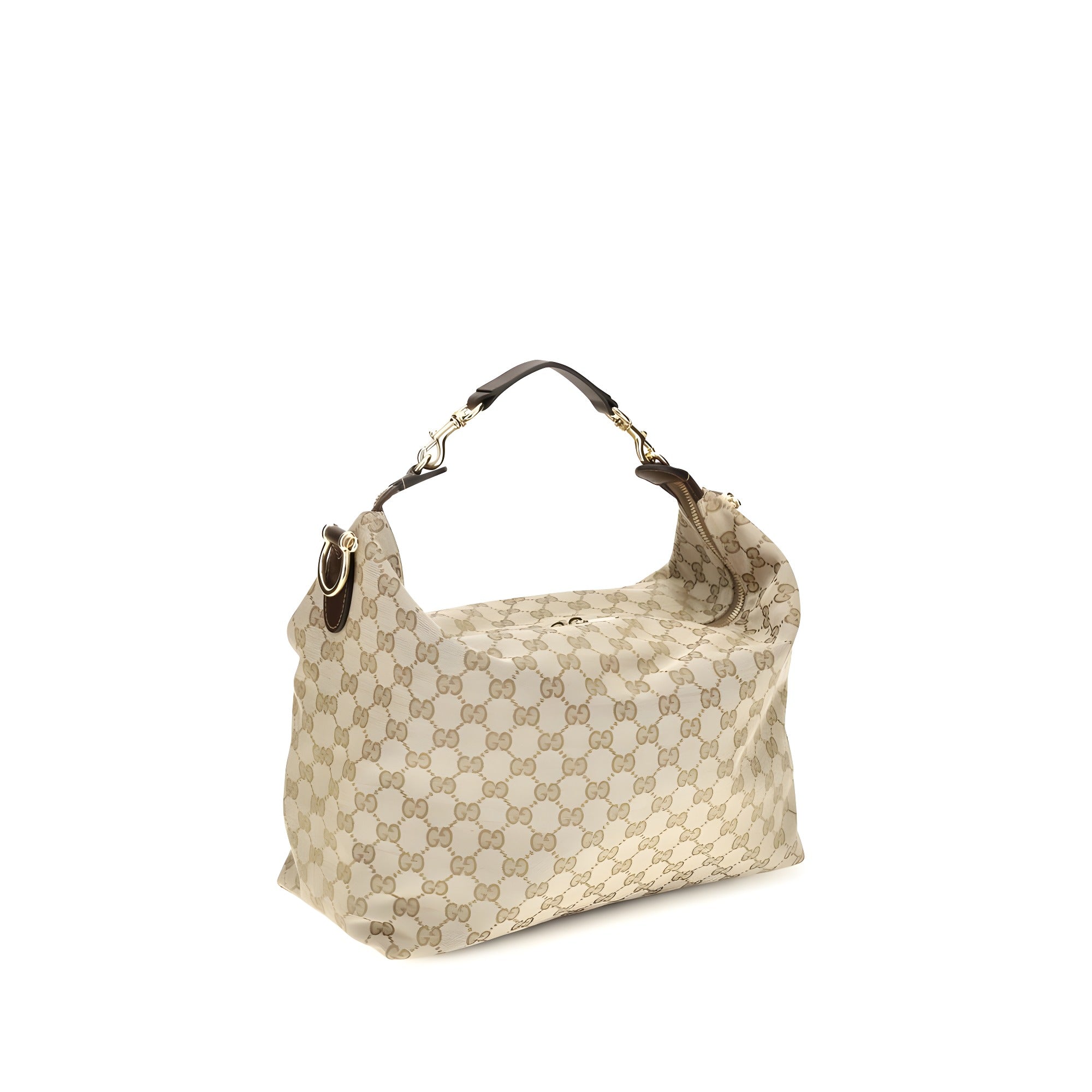 Geantă pe umăr Gucci bej din material textil