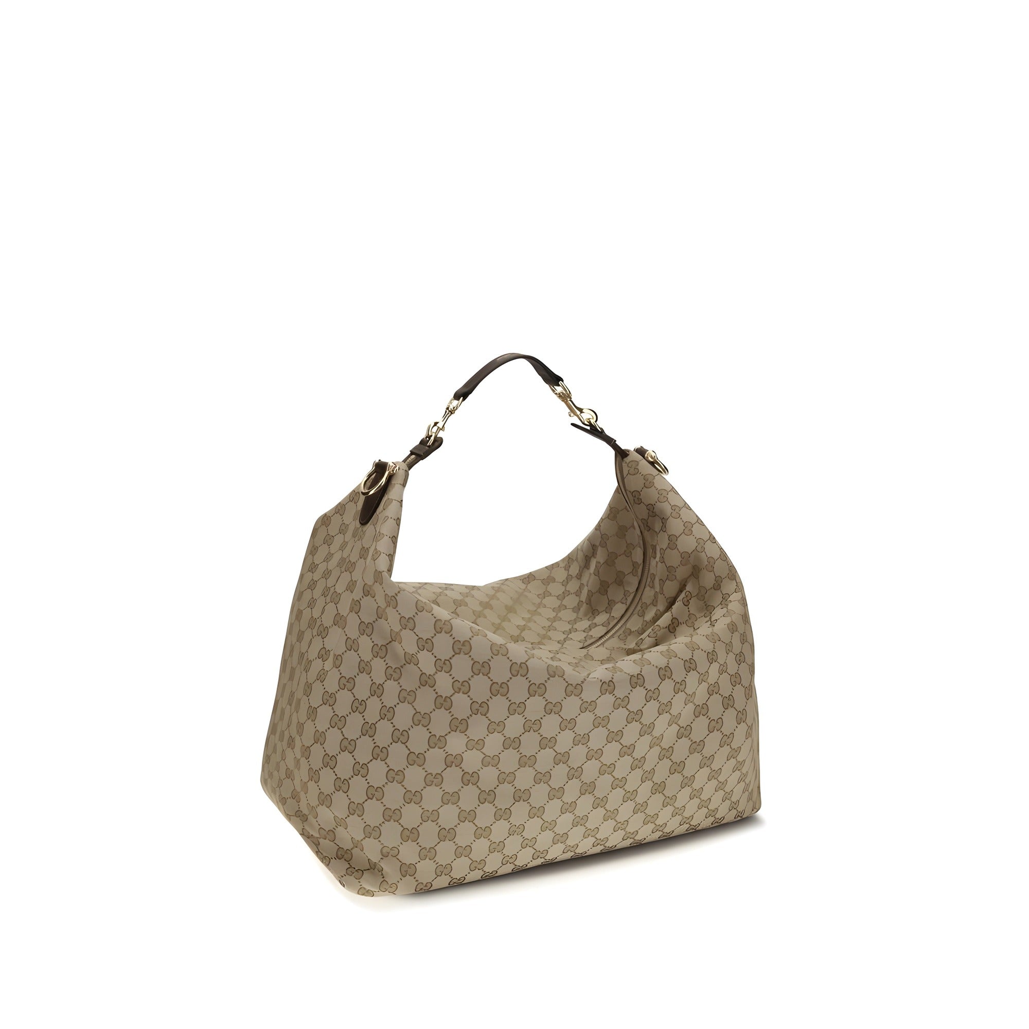 Geantă de umăr Gucci bej din material textil