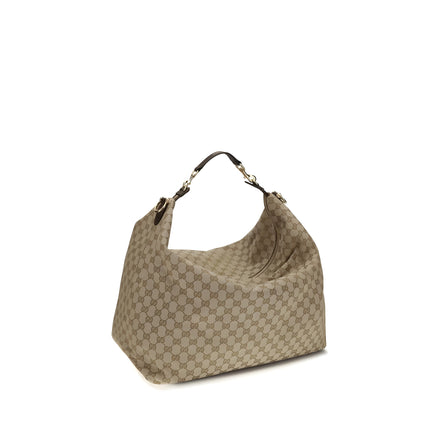 Geantă de umăr Gucci bej din material textil