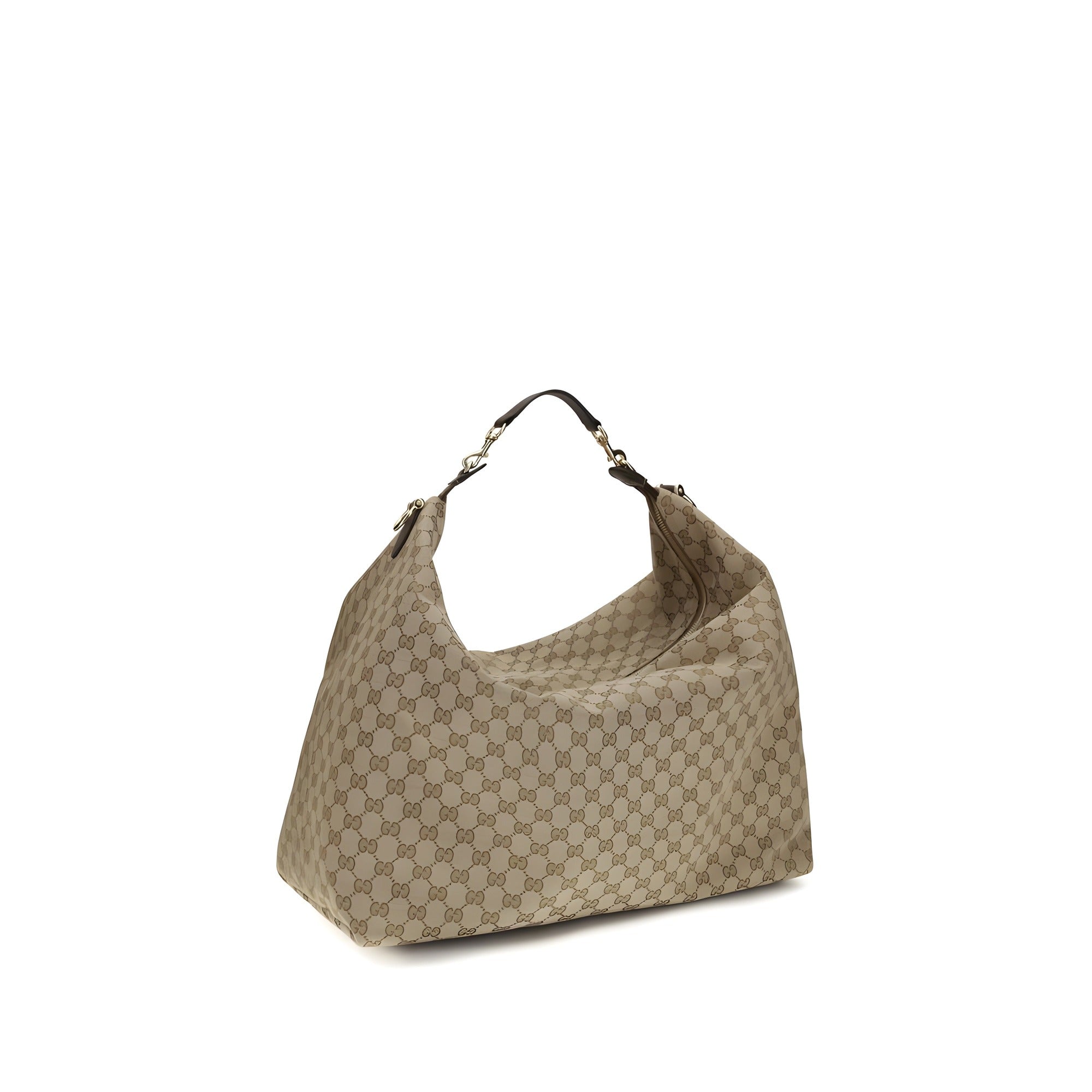 Geantă de umăr Gucci bej din material textil