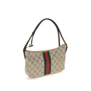 Geantă de umăr Gucci bej din material textil