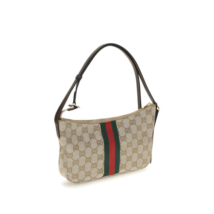 Geantă de umăr Gucci bej din material textil