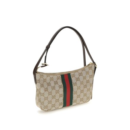 Geantă de umăr Gucci bej din material textil