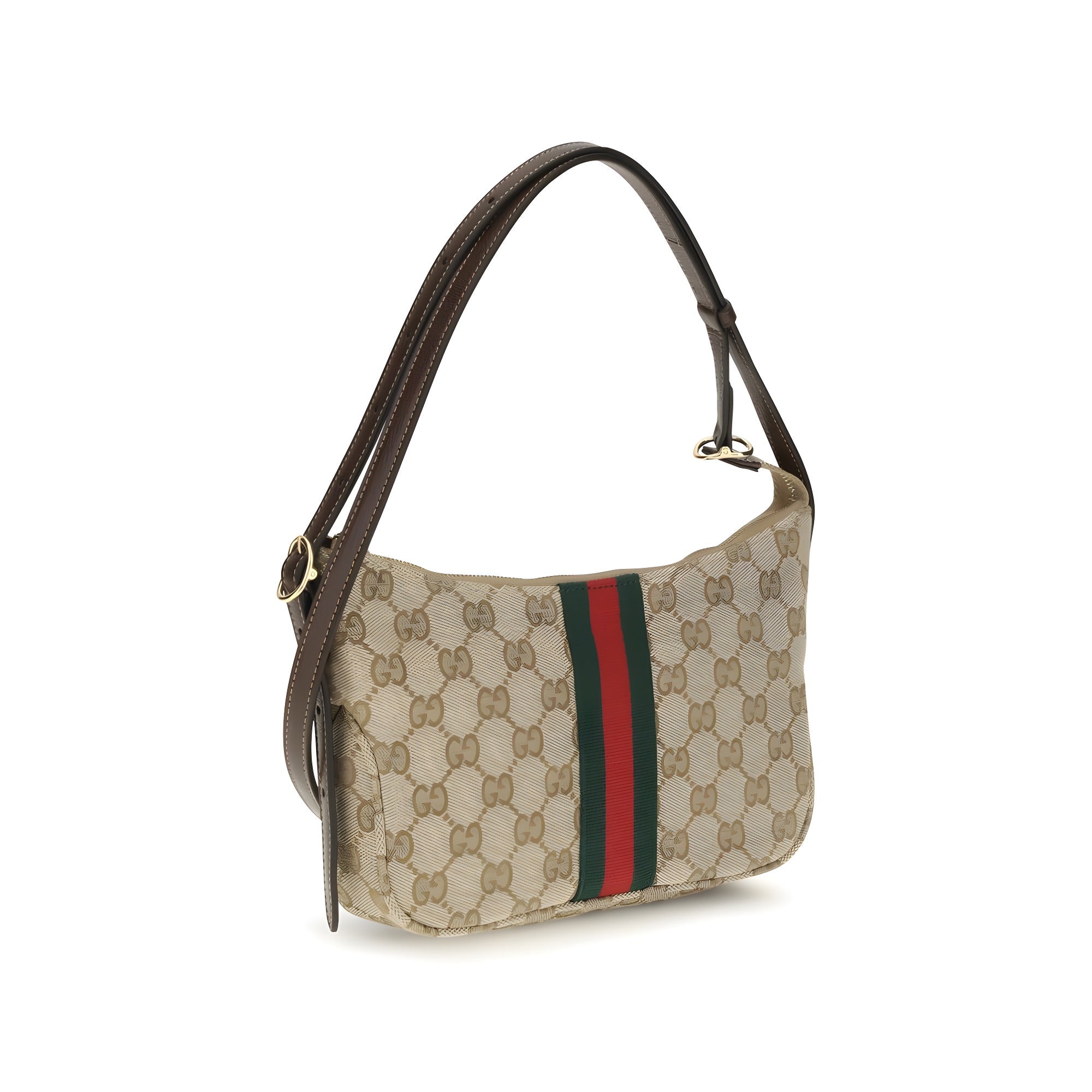 Geantă de umăr Gucci bej din material textil