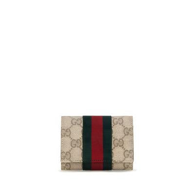 Portofel Gucci bej din material textil