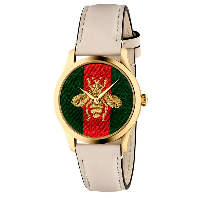 Gucci Beige Leather Dress Watch