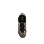 Gucci Black Calf Leather Bos Taurus Low Top Sneakers
