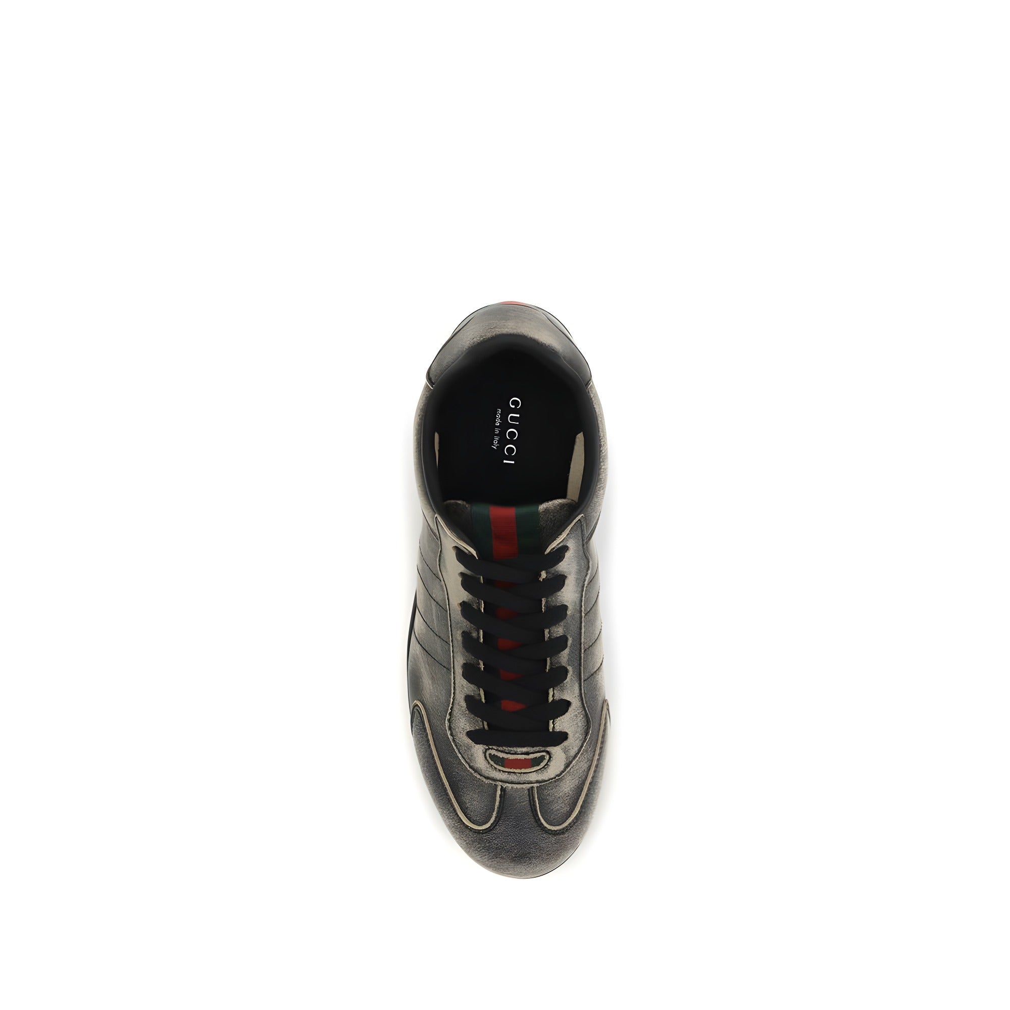 Gucci Black Calf Leather Bos Taurus Low Top Sneakers