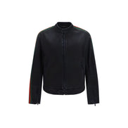 Jachetă biker Gucci neagră din bumbac