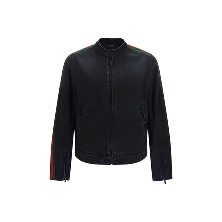 Jachetă biker Gucci neagră din bumbac