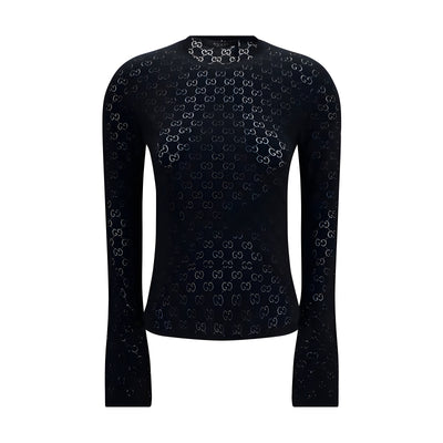 Gucci Black Cotton Long Sleeve T-Shirt