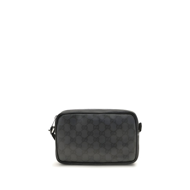 Geantă de umăr Gucci neagră din material textil
