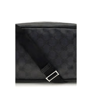 Geantă de umăr Gucci neagră din material textil