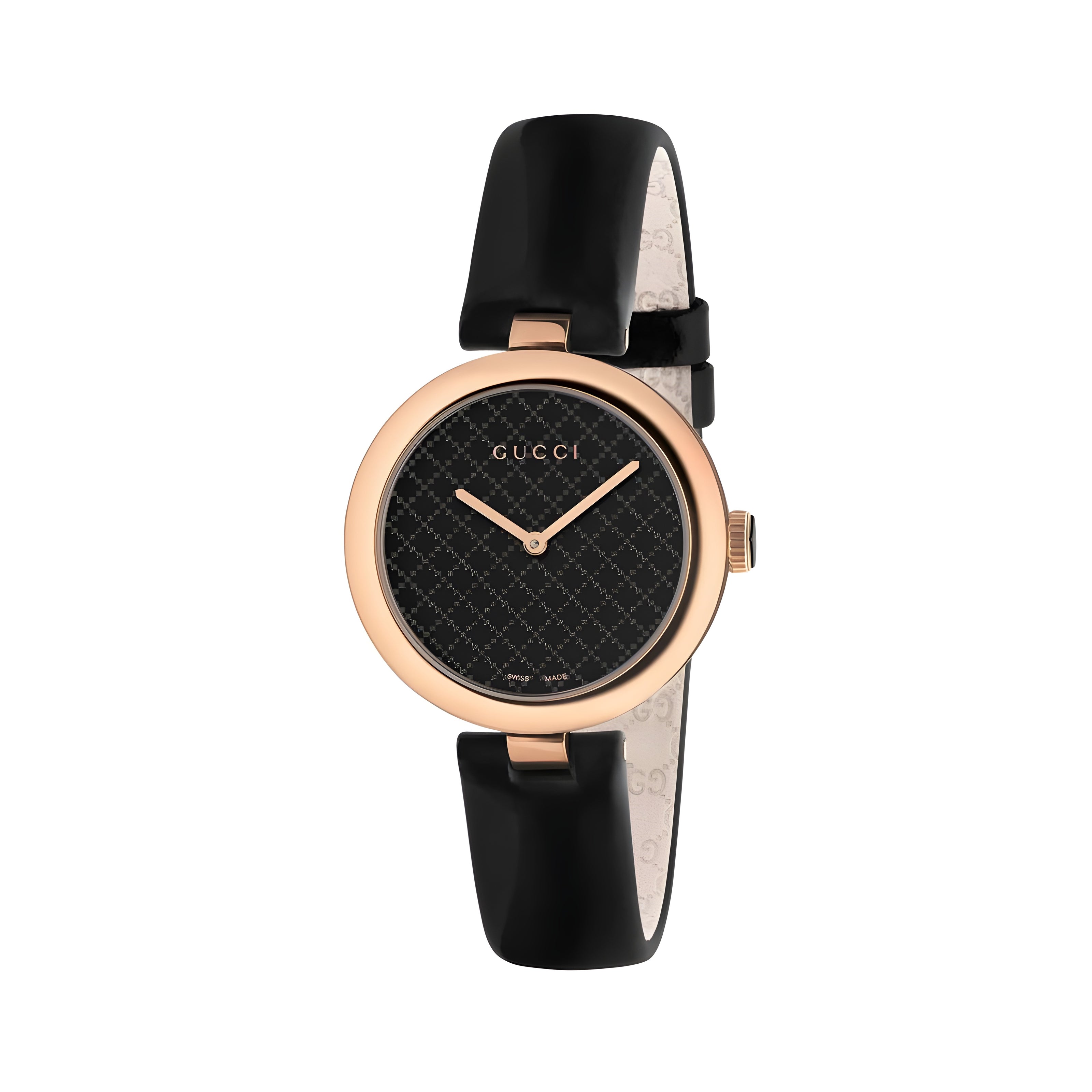 Ceas de mână Gucci cu curea neagră din piele