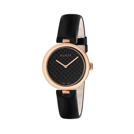 Ceas de mână Gucci cu curea neagră din piele