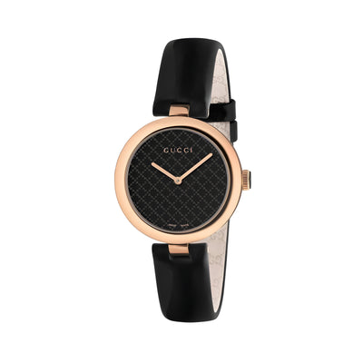Gucci Black Leather Dress Watch