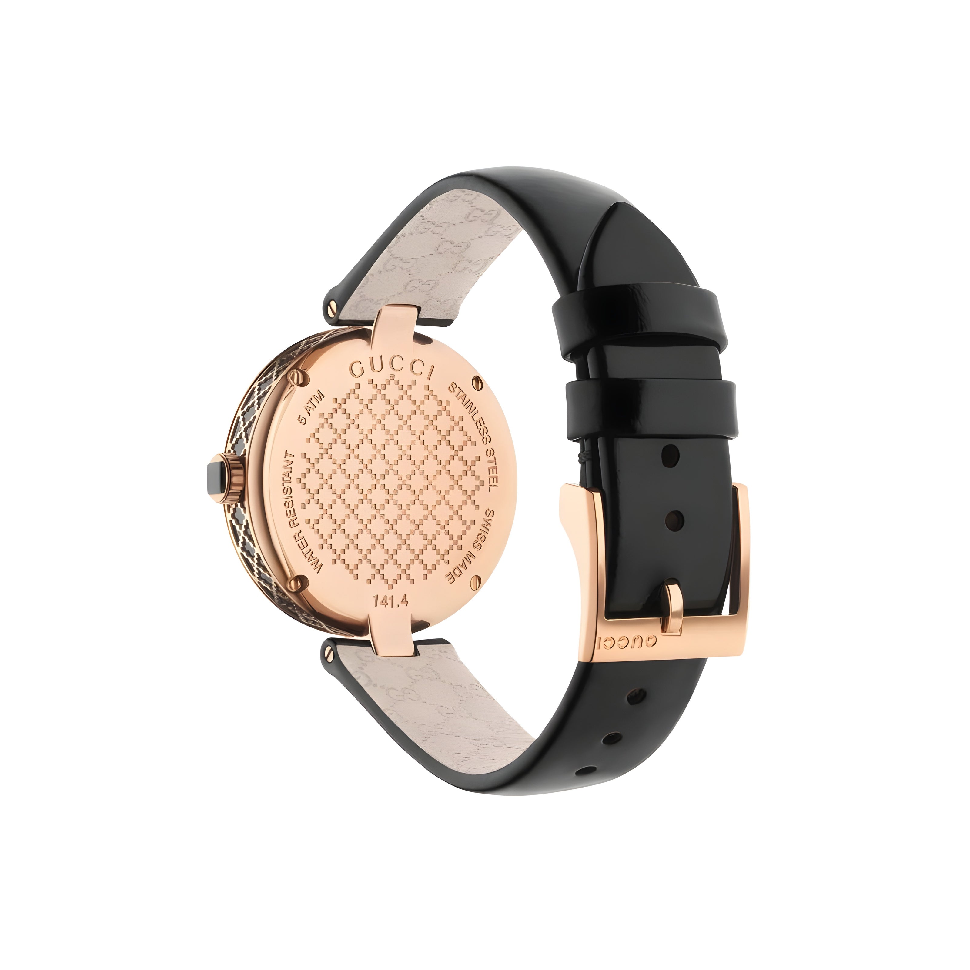 Ceas de mână Gucci cu curea neagră din piele