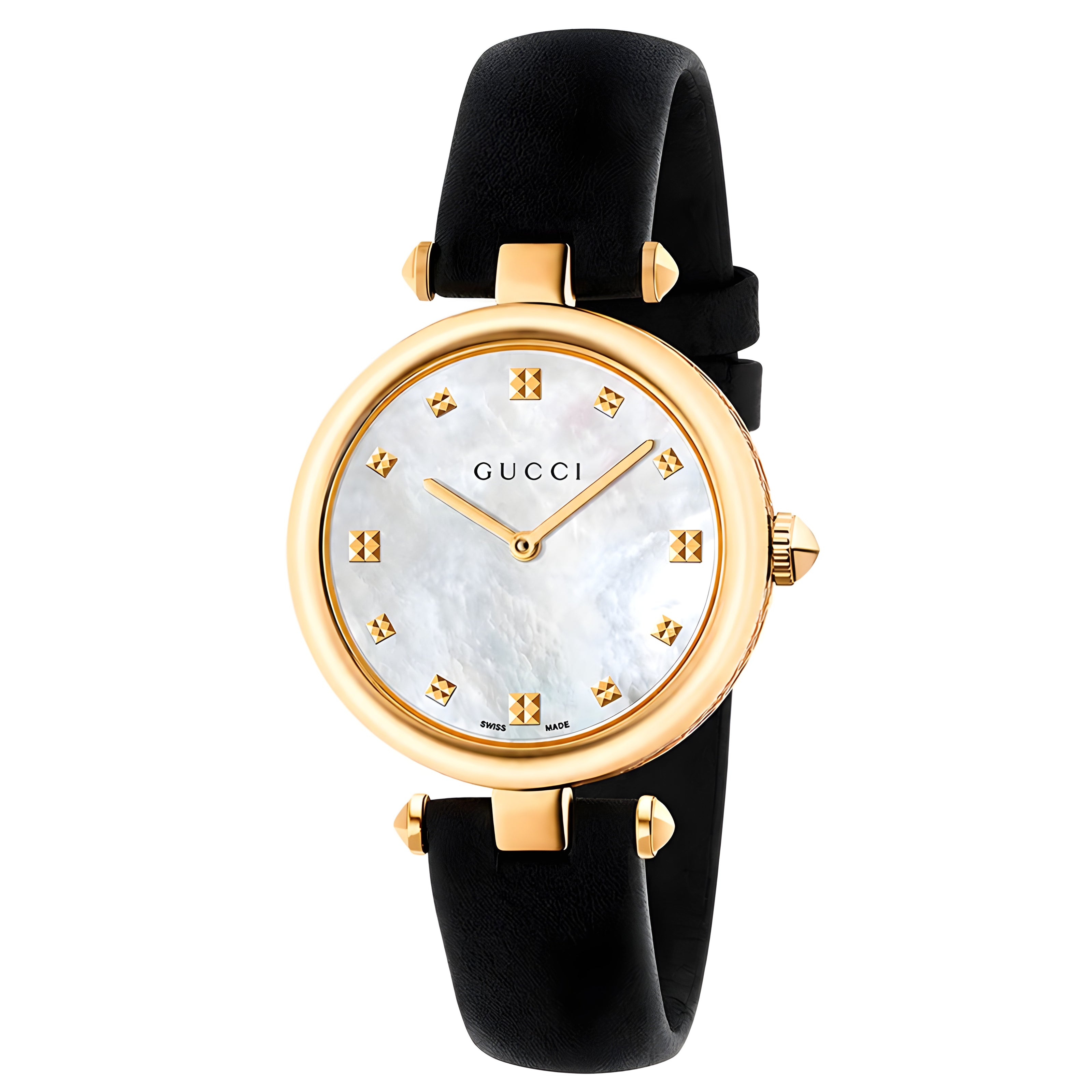 Gucci Black Leather Dress Watch
