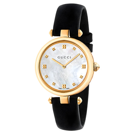 Gucci Black Leather Dress Watch