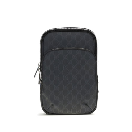Geantă de umăr Gucci neagră din canvas GG Supreme