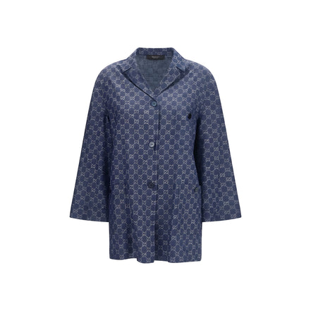 Gucci Blue Cotton Full-Length Jacket