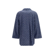 Gucci Blue Cotton Full-Length Jacket