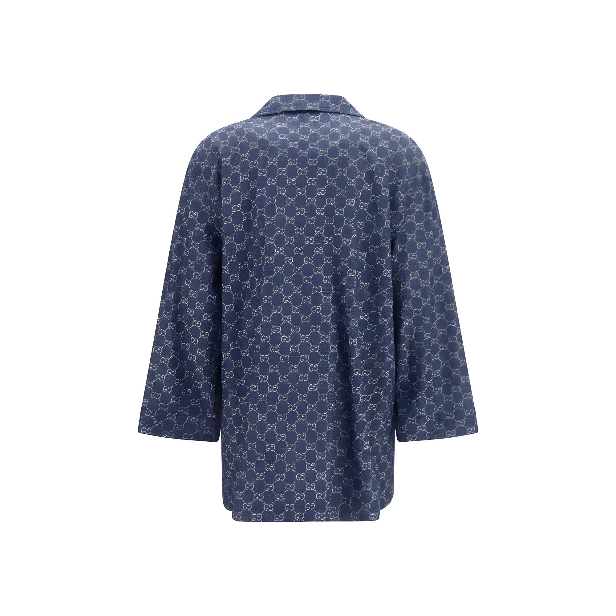 Gucci Blue Cotton Full-Length Jacket