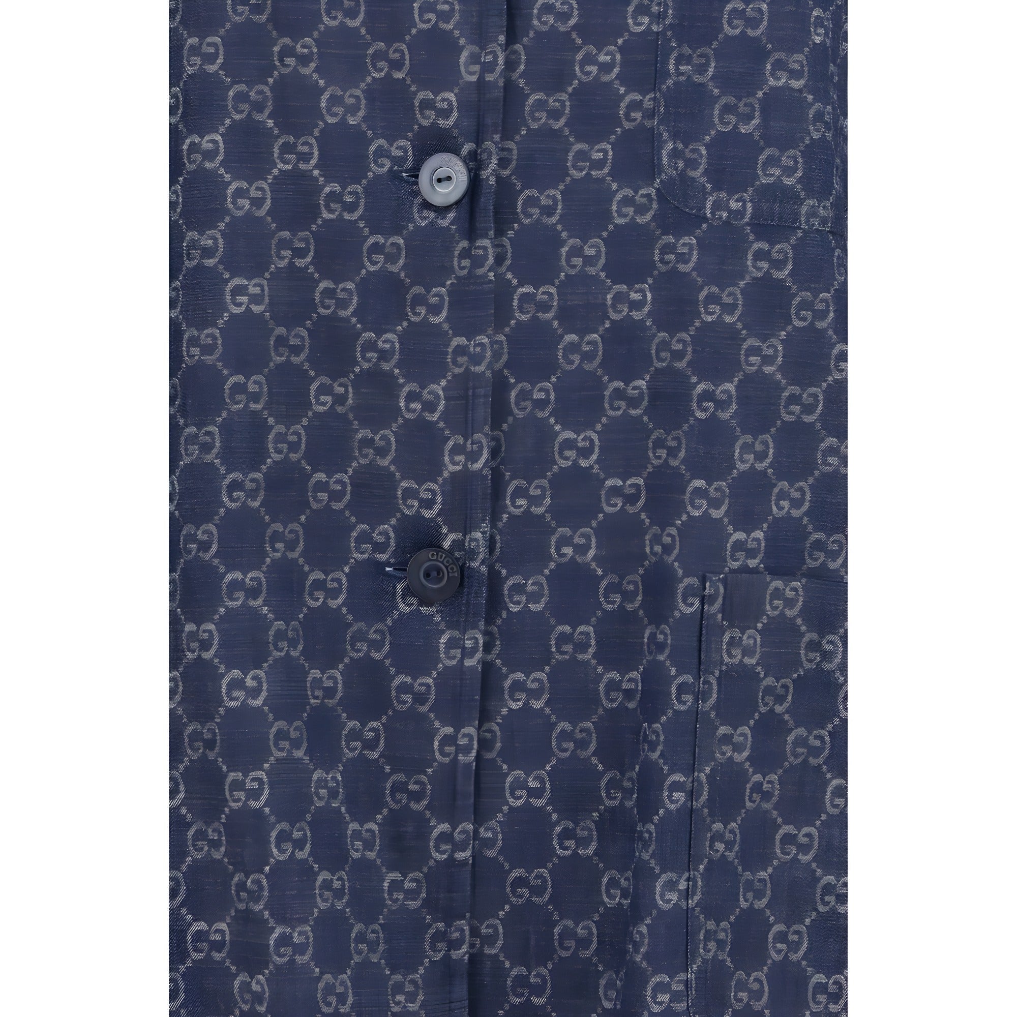 Gucci Blue Cotton Full-Length Jacket