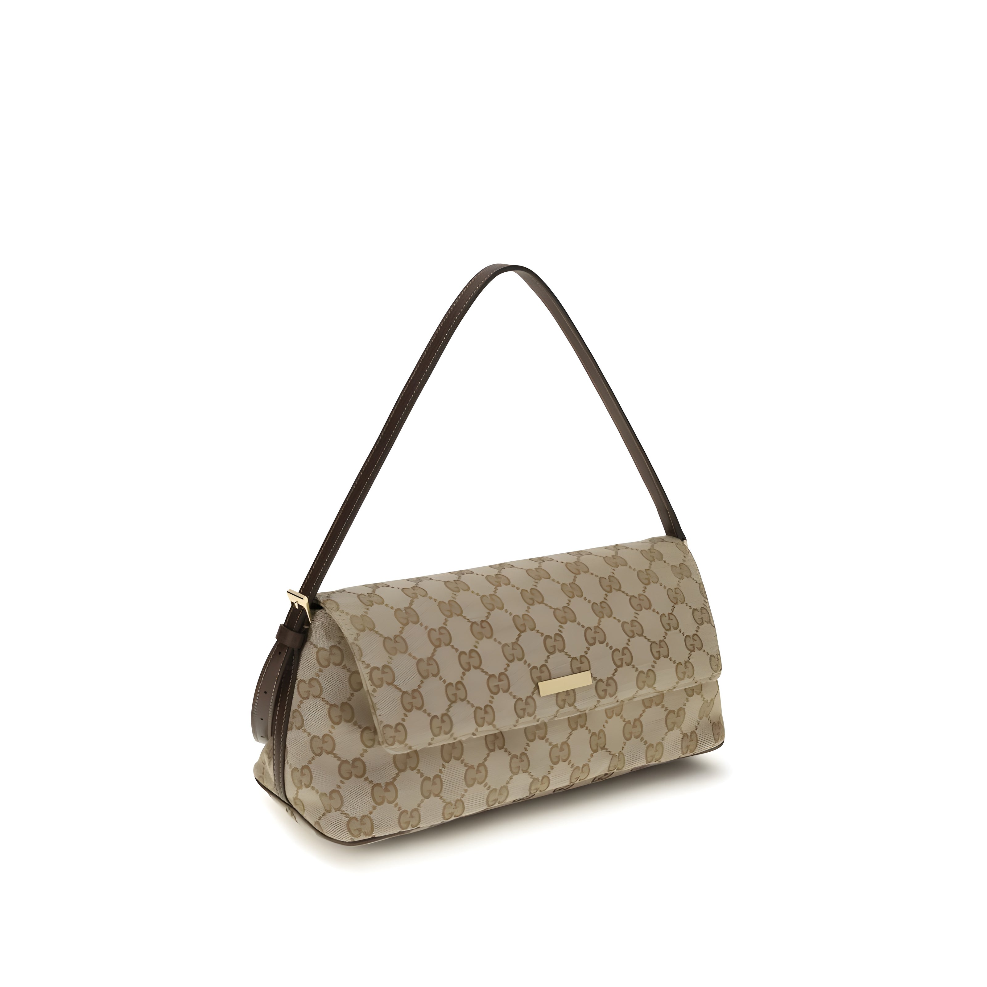Geantă de mână Gucci din material textil maro