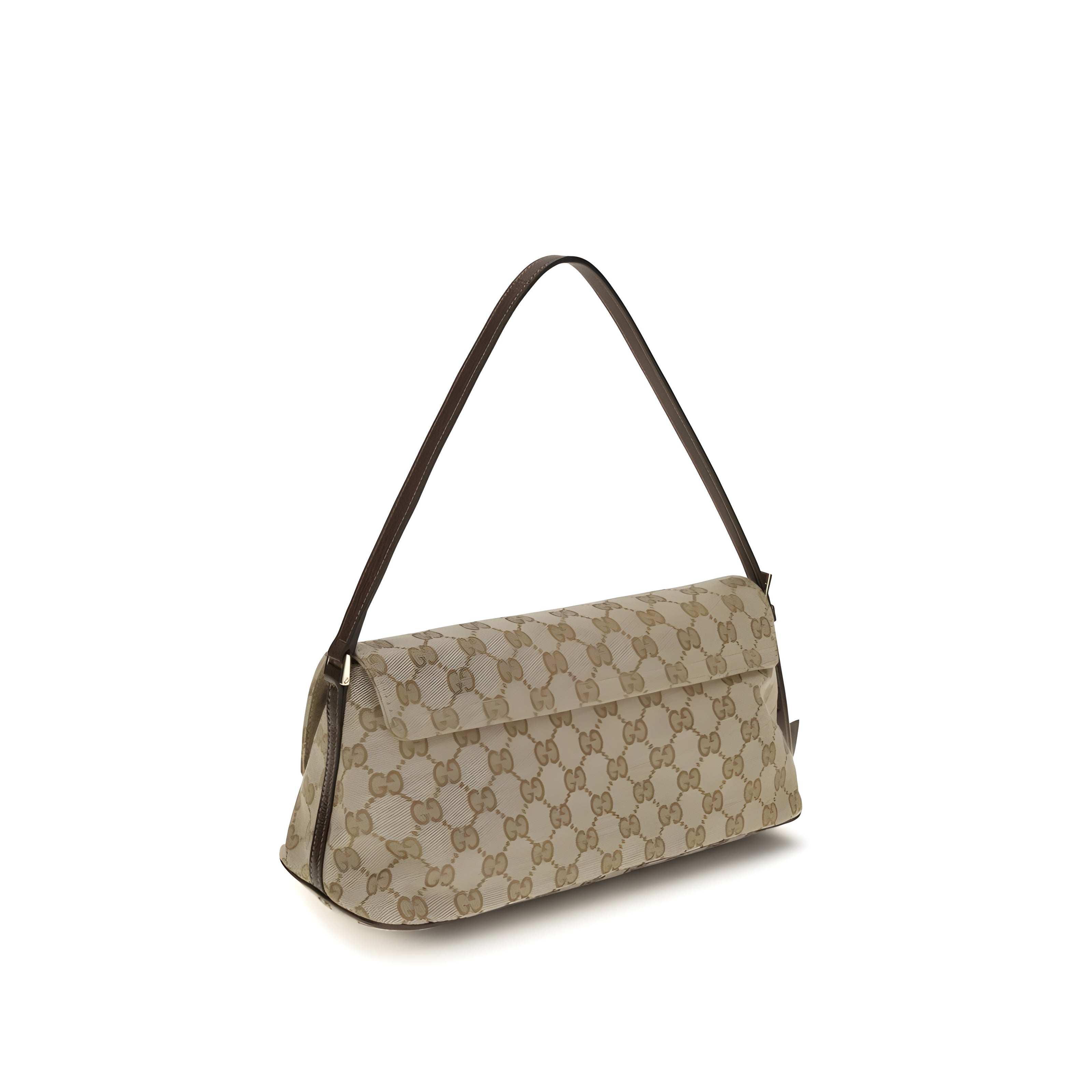 Geantă de mână Gucci din material textil maro