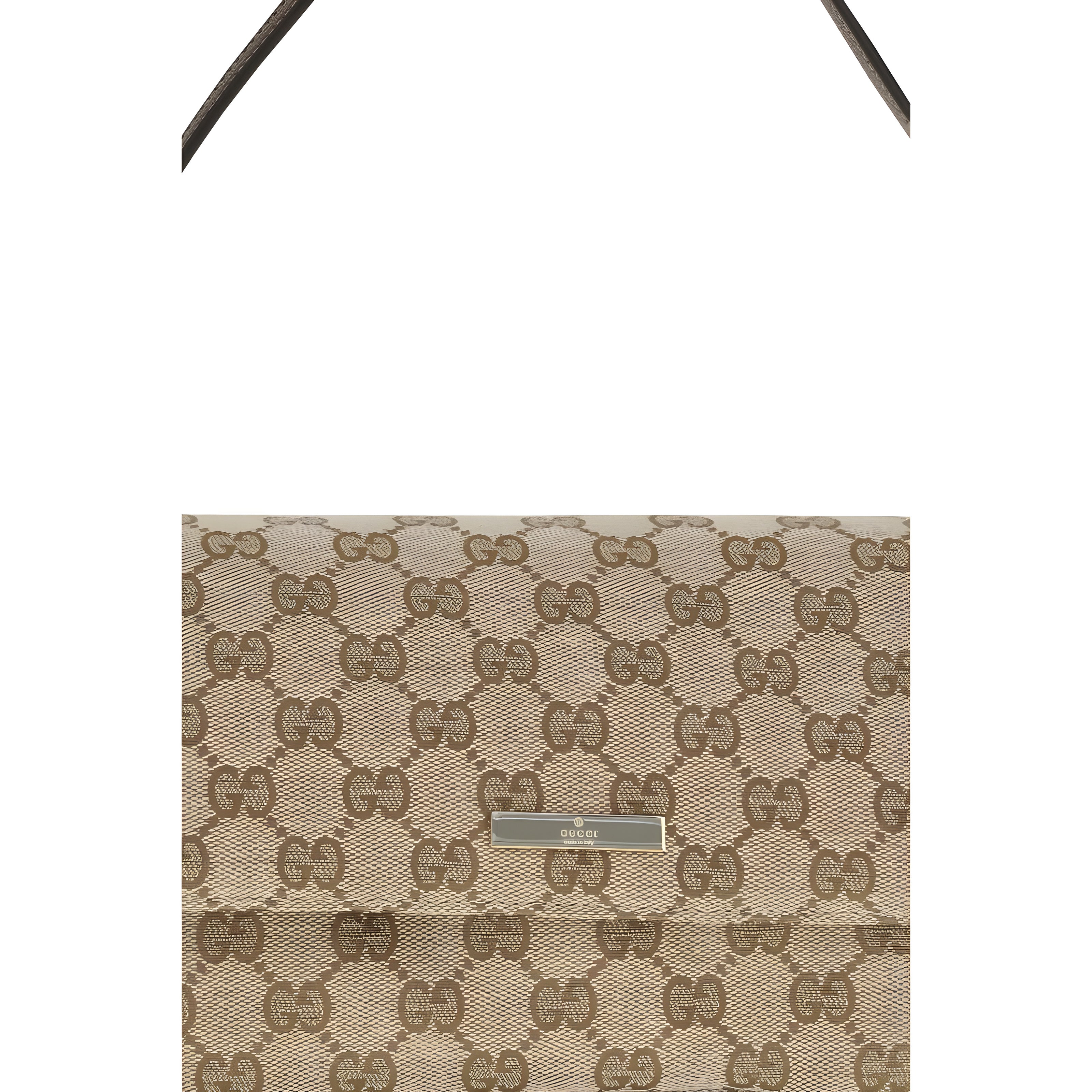 Geantă de mână Gucci din material textil maro