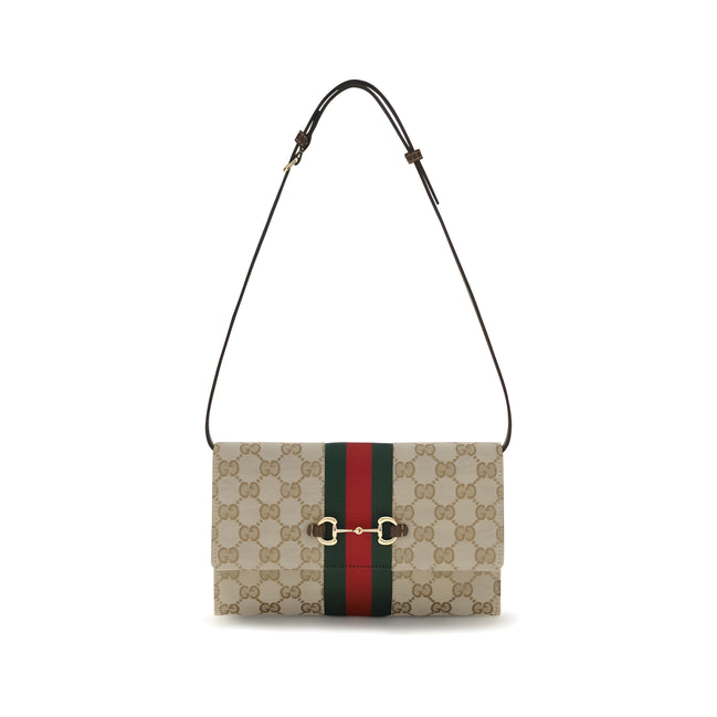 Portofel Gucci maro din material textil