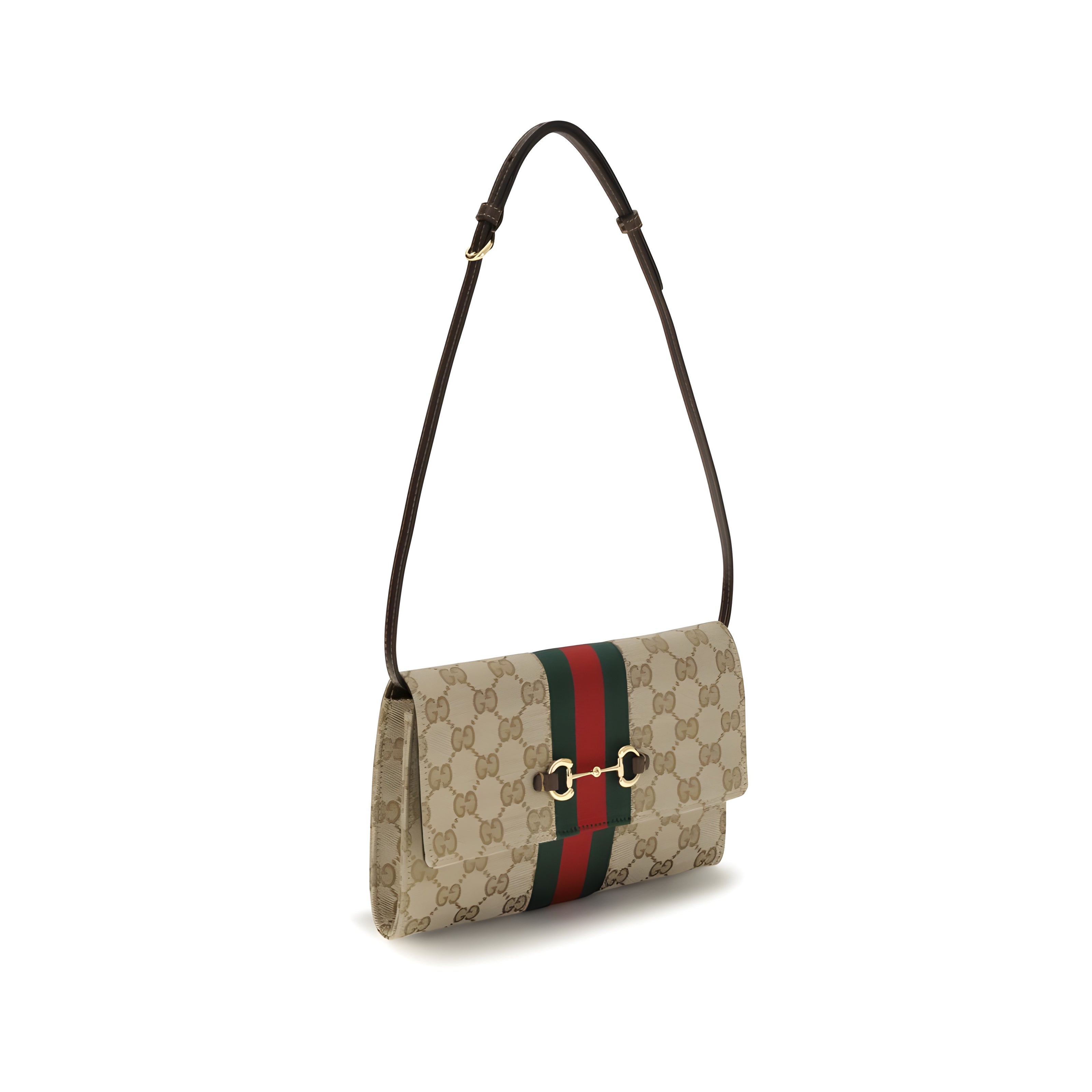 Portofel Gucci maro din material textil