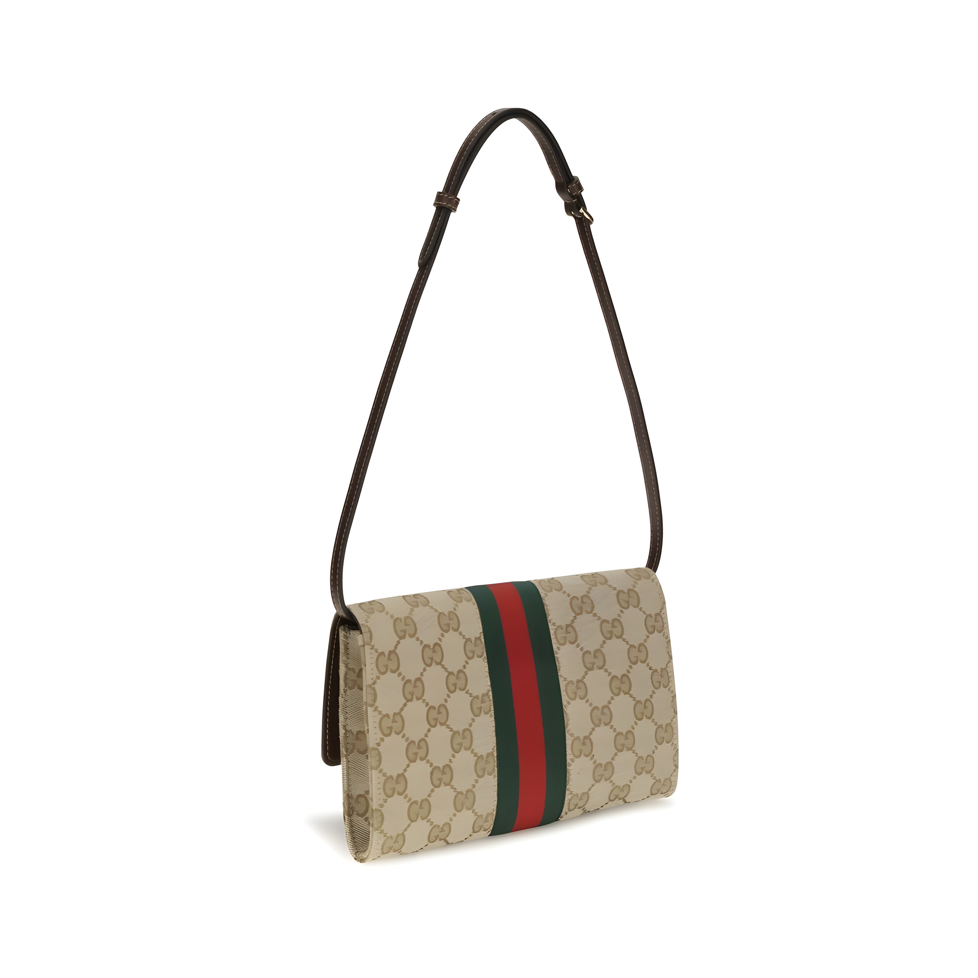 Portofel Gucci maro din material textil