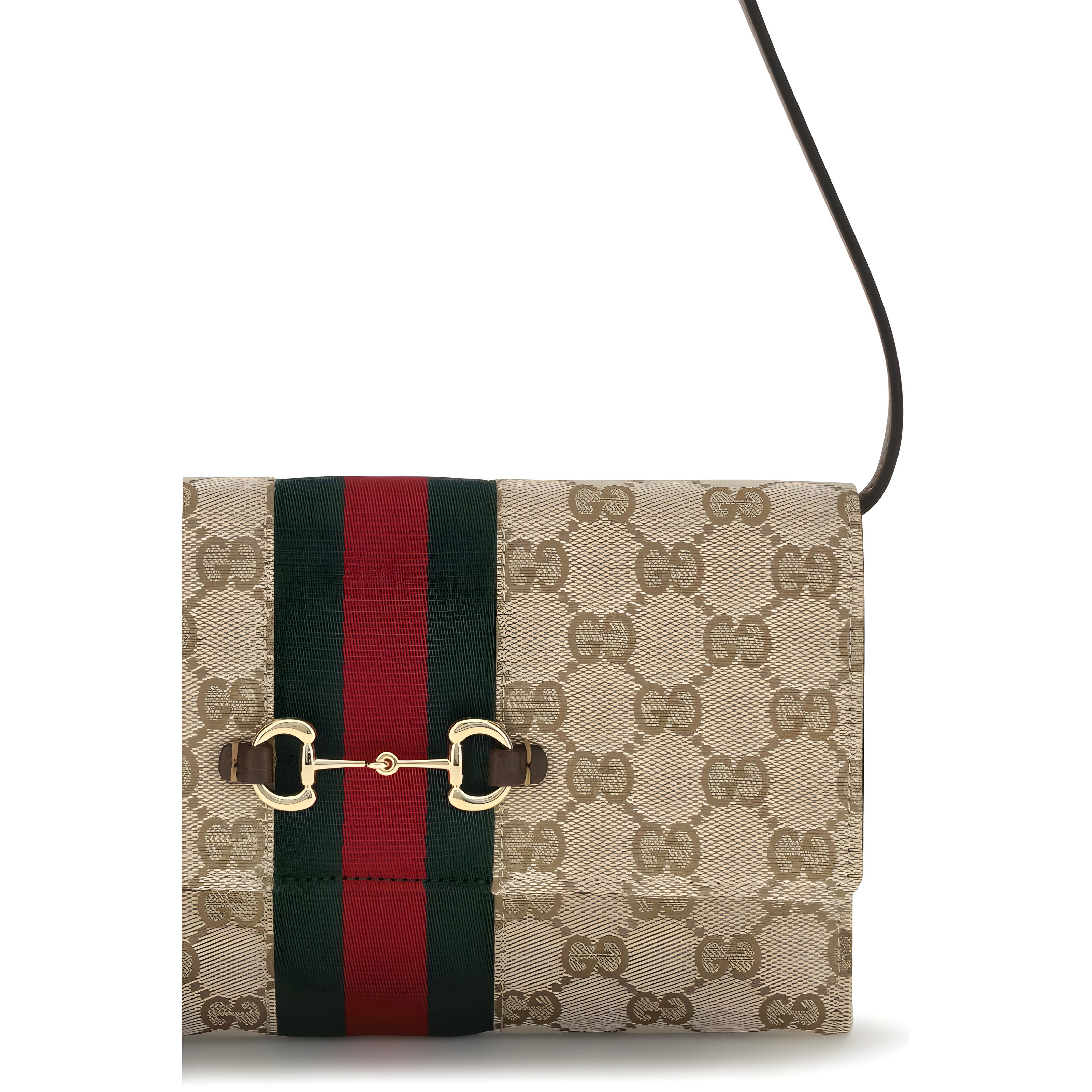 Portofel Gucci maro din material textil