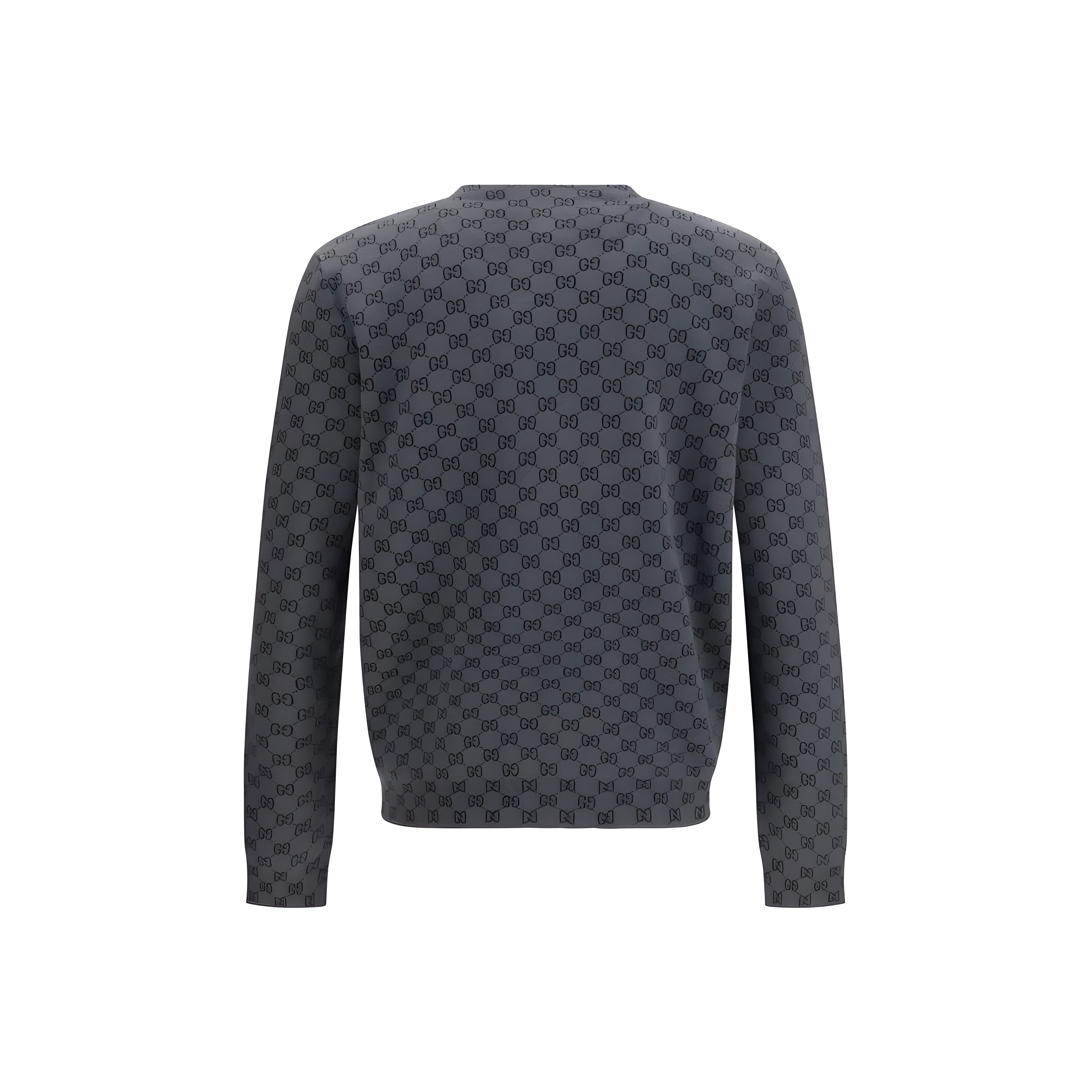 Cardigan din lână Gucci gri cu imprimeu GG