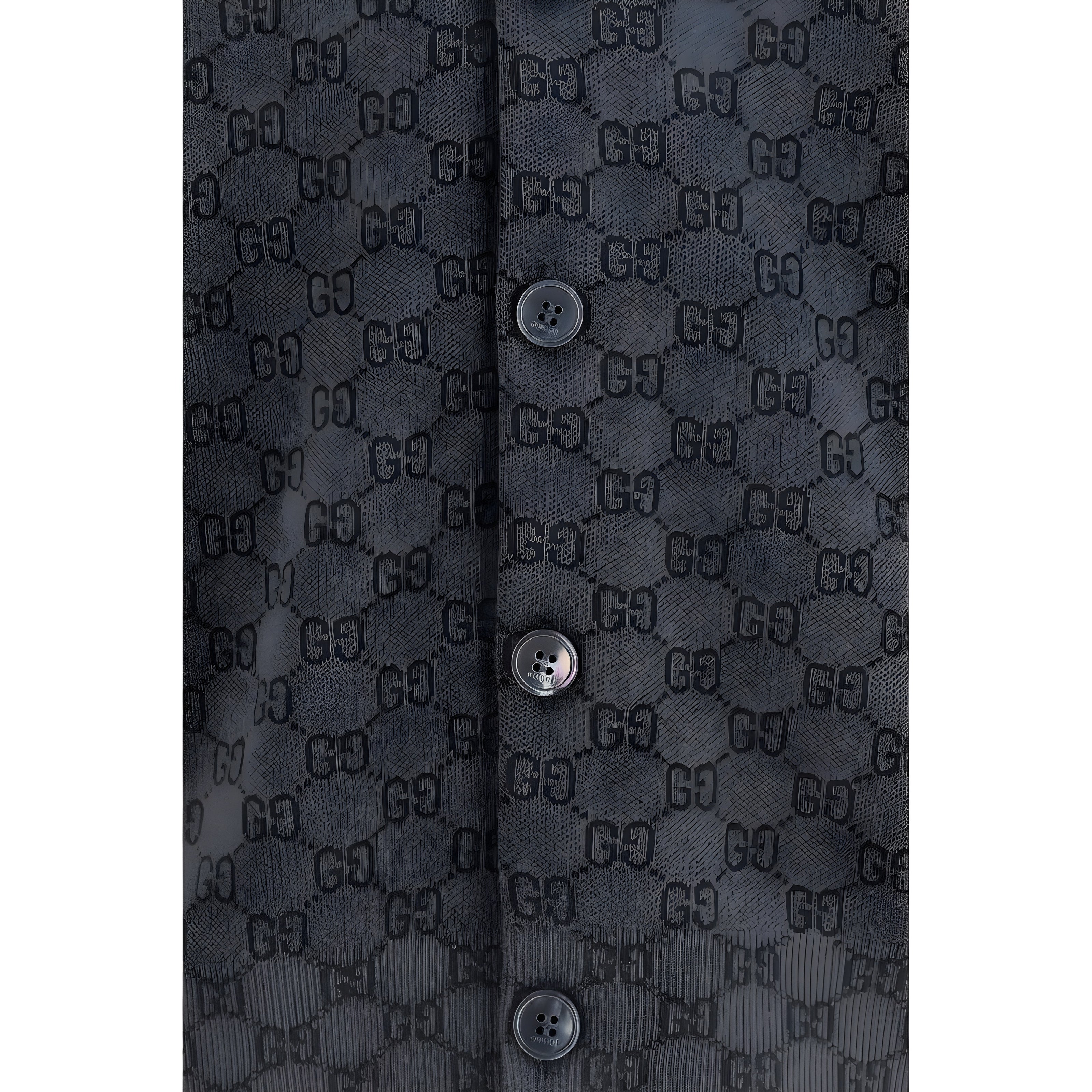 Cardigan din lână Gucci gri cu imprimeu GG