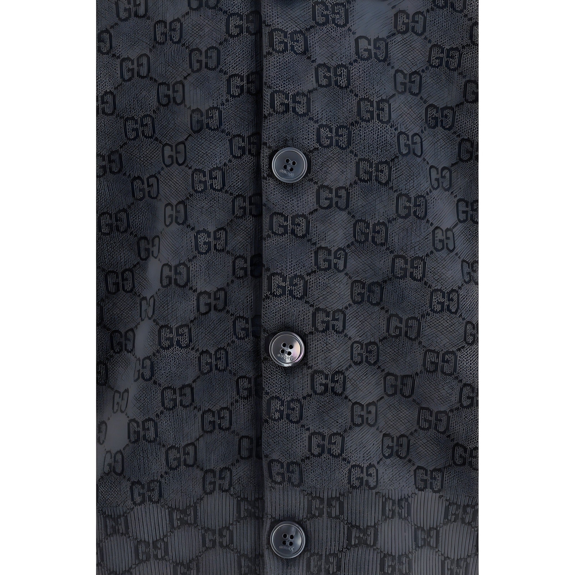 Gucci Gray GG Print Wool Cardigan