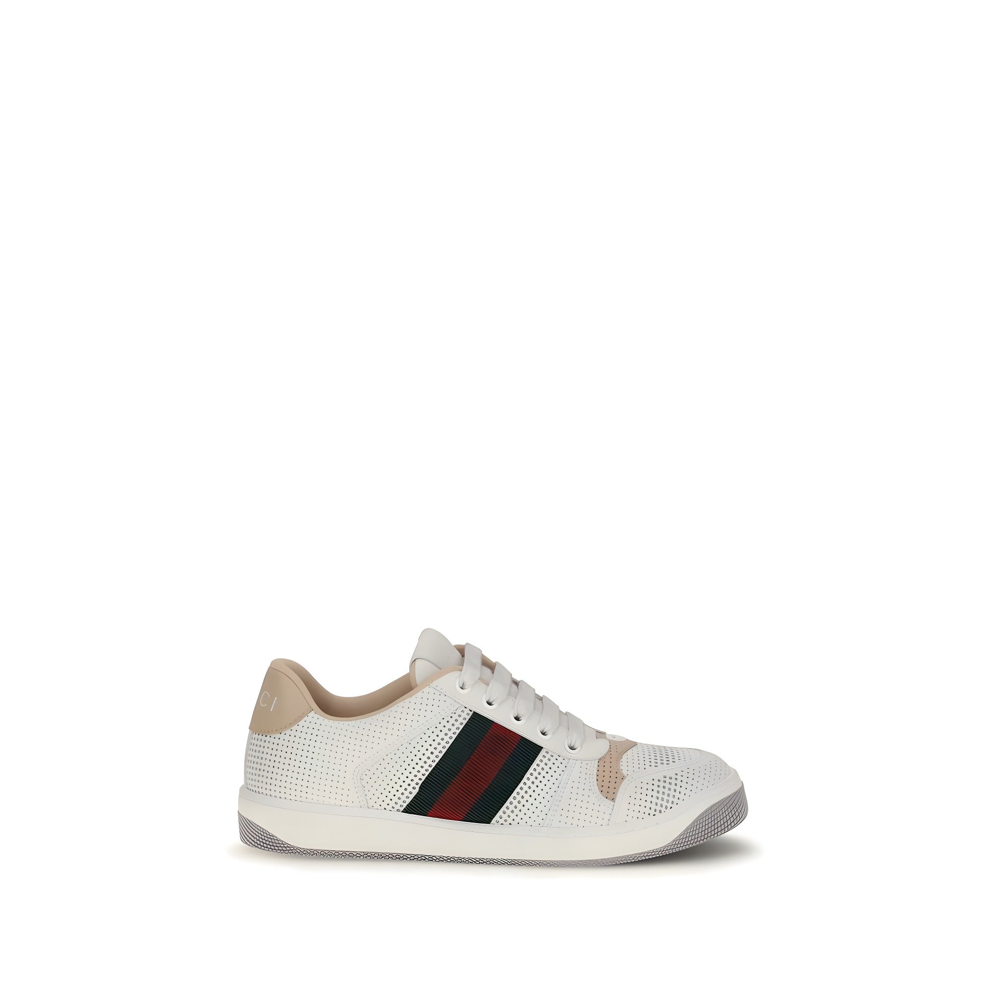 Sneakers Gucci albi din piele