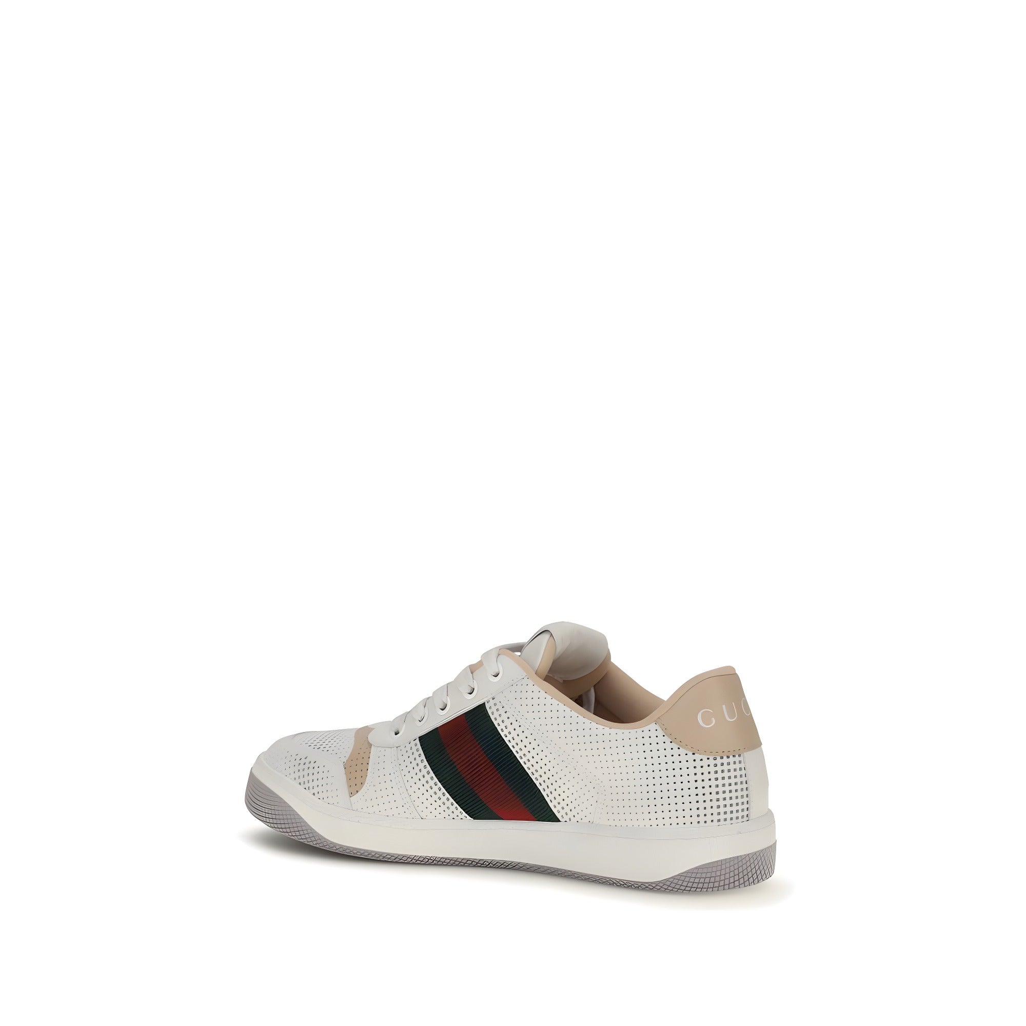 Sneakers Gucci albi din piele